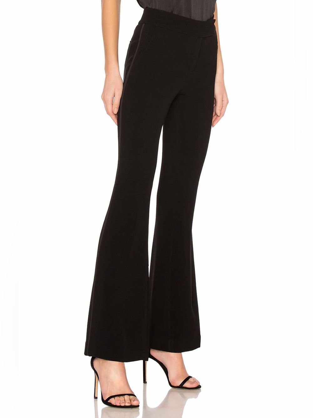 Rachel Zoe Reed Flared Tuxedo Pants Black Size 6 NWT High Rise Designer